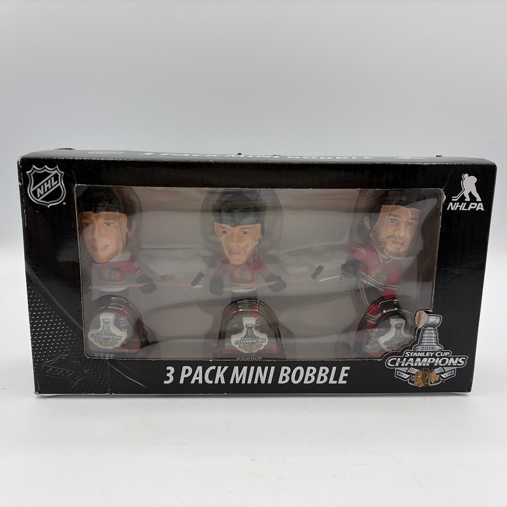 Chicago Blackhawks 2015 Stanley Cup Mini Bobblehead 3 Pack Kane Toews Keith FOCO